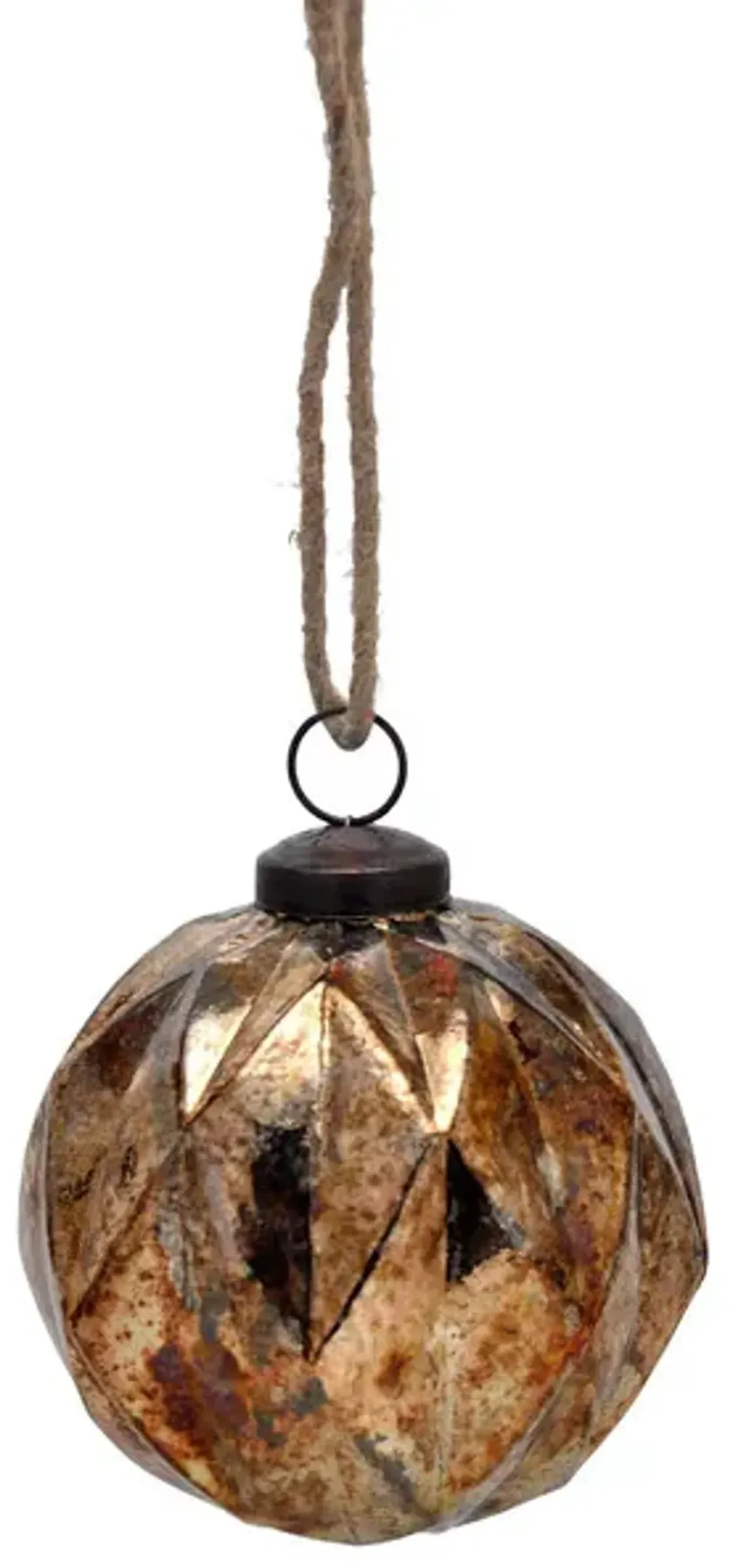 4  Antique Gold Glass Ball Ornament