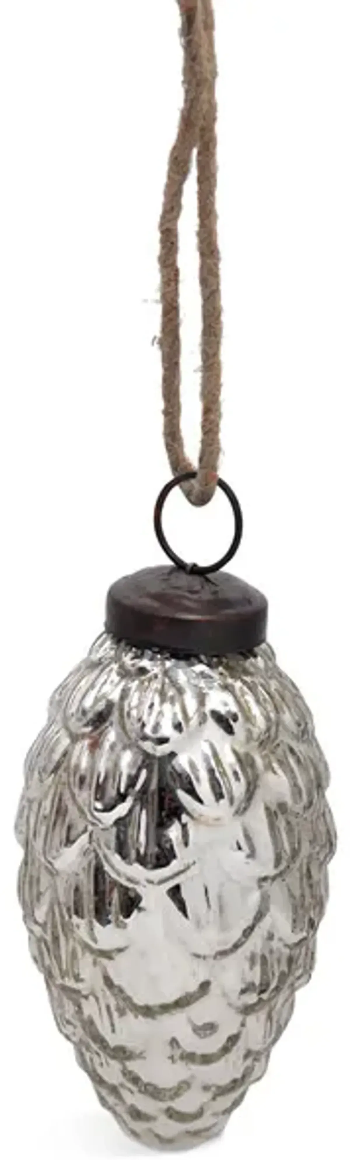4  Pinecone Ornament - Antique Silver