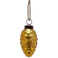 4  Pinecone Ornament - Shiny Gold
