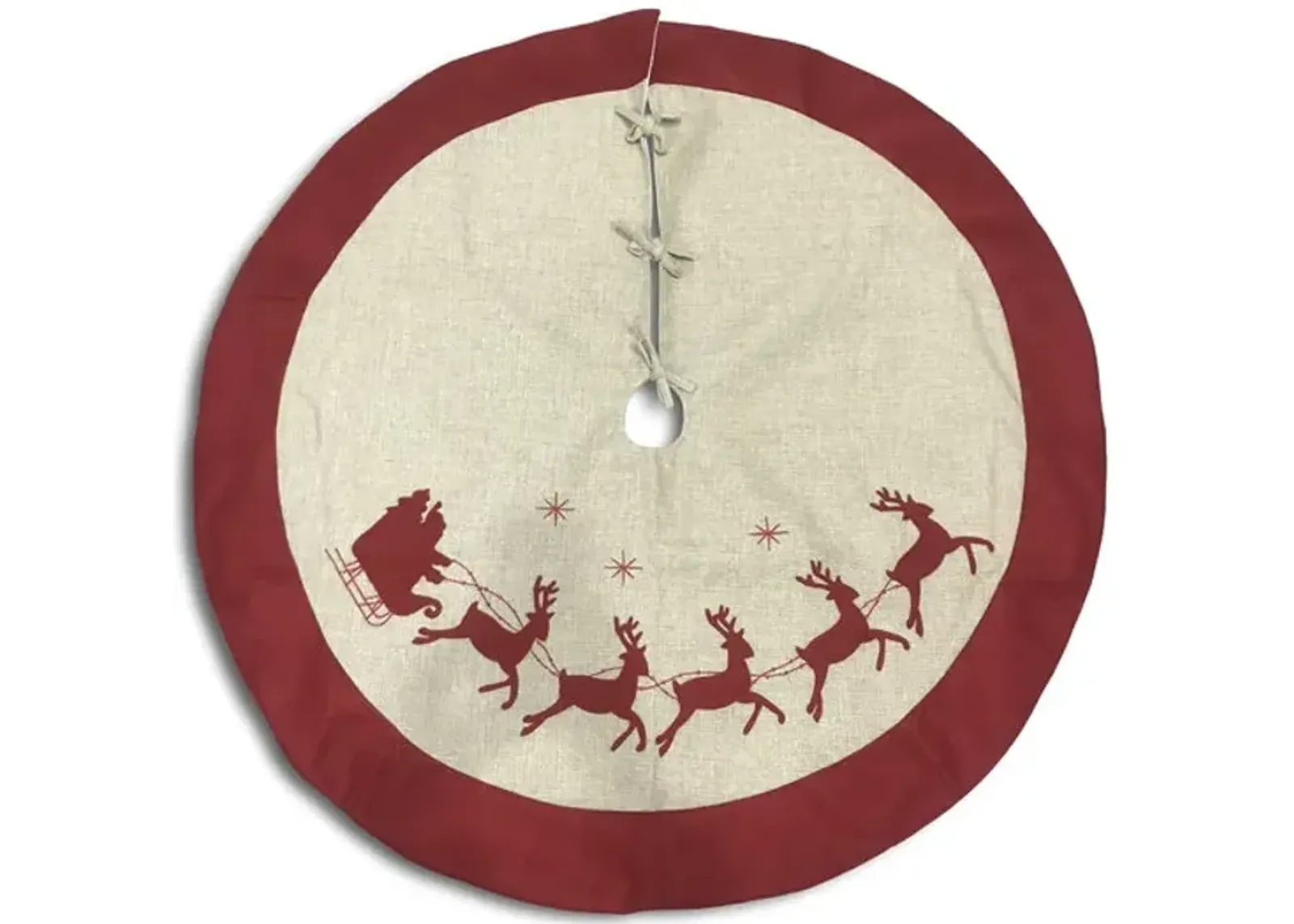 Reindeer With Sled Tree Skirt