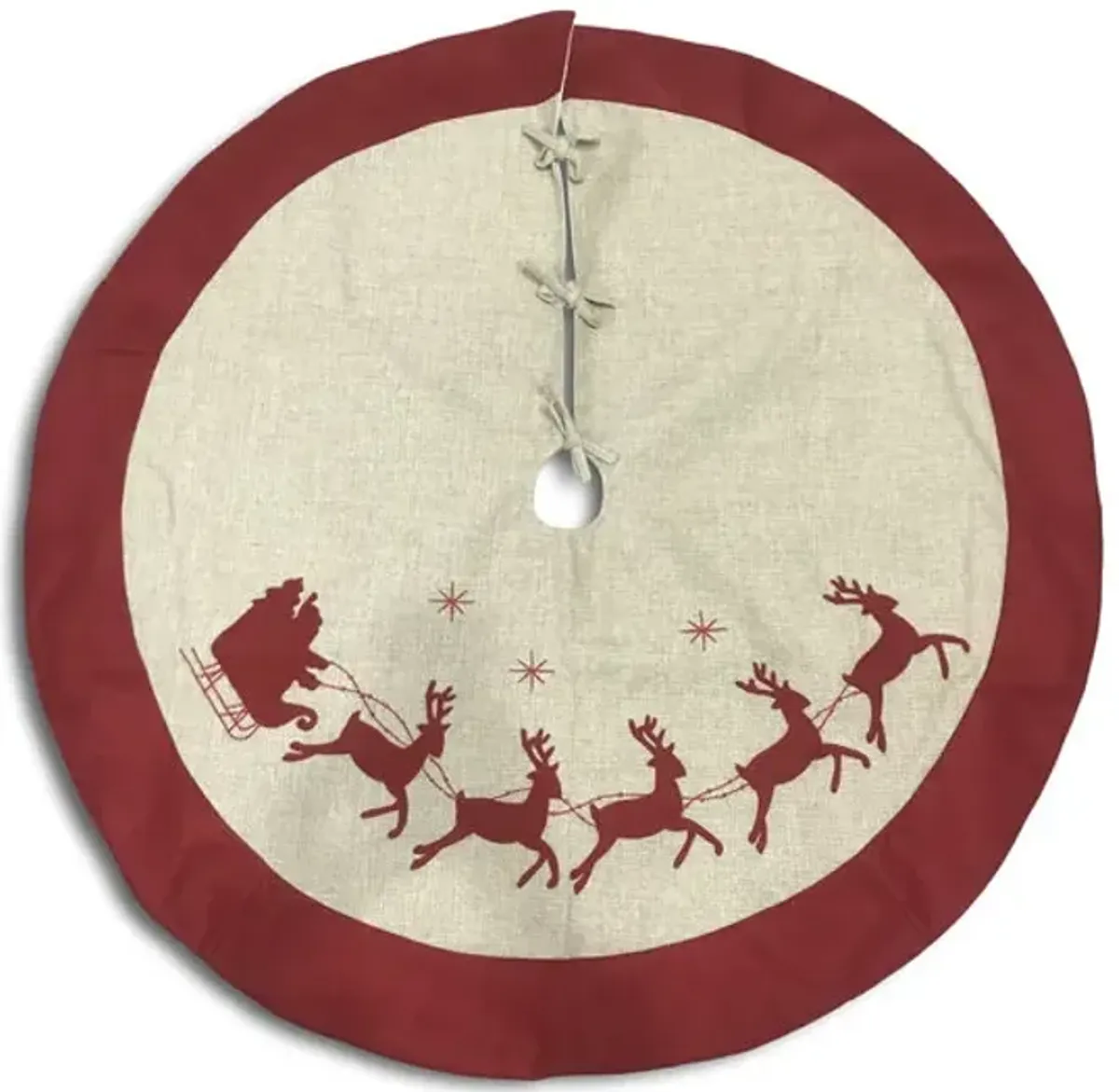 Reindeer With Sled Tree Skirt