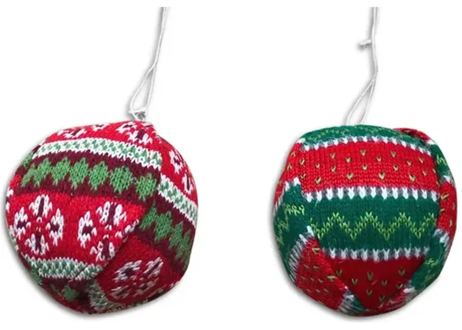 4  Assorted Sweater Ball Ornaments