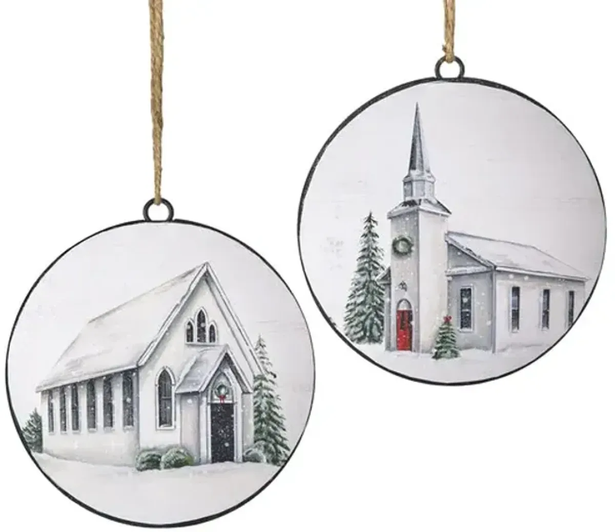 Assorted Church Disc Ornaments