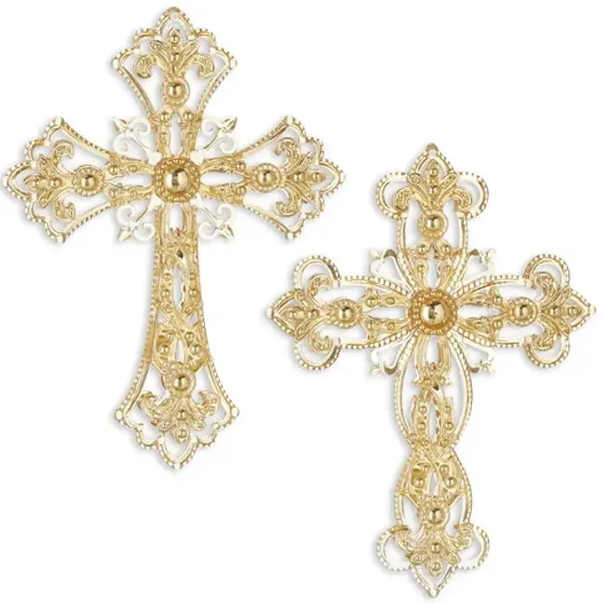 Assorted Gold Cross Ornaments