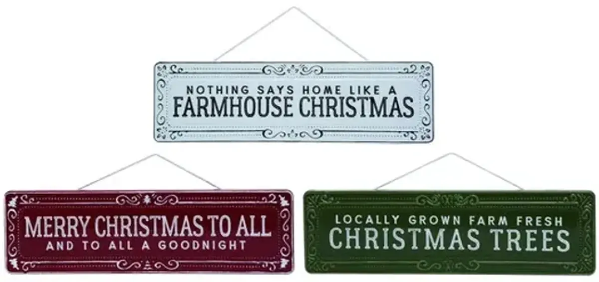 Assorted Tin Christmas Signs