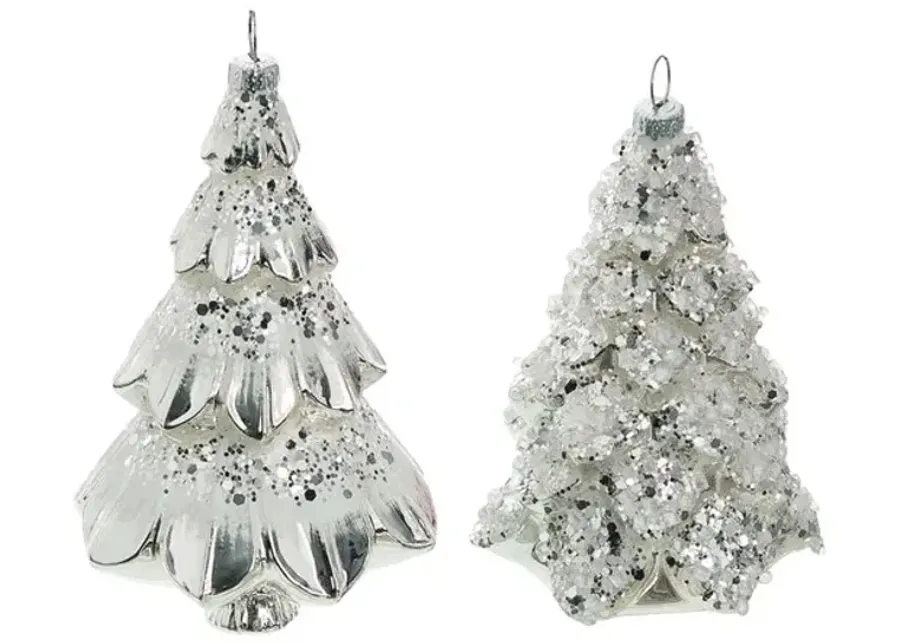 Assorted Snowy Tree Ornaments