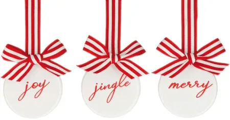 Assorted Red White Ornaments