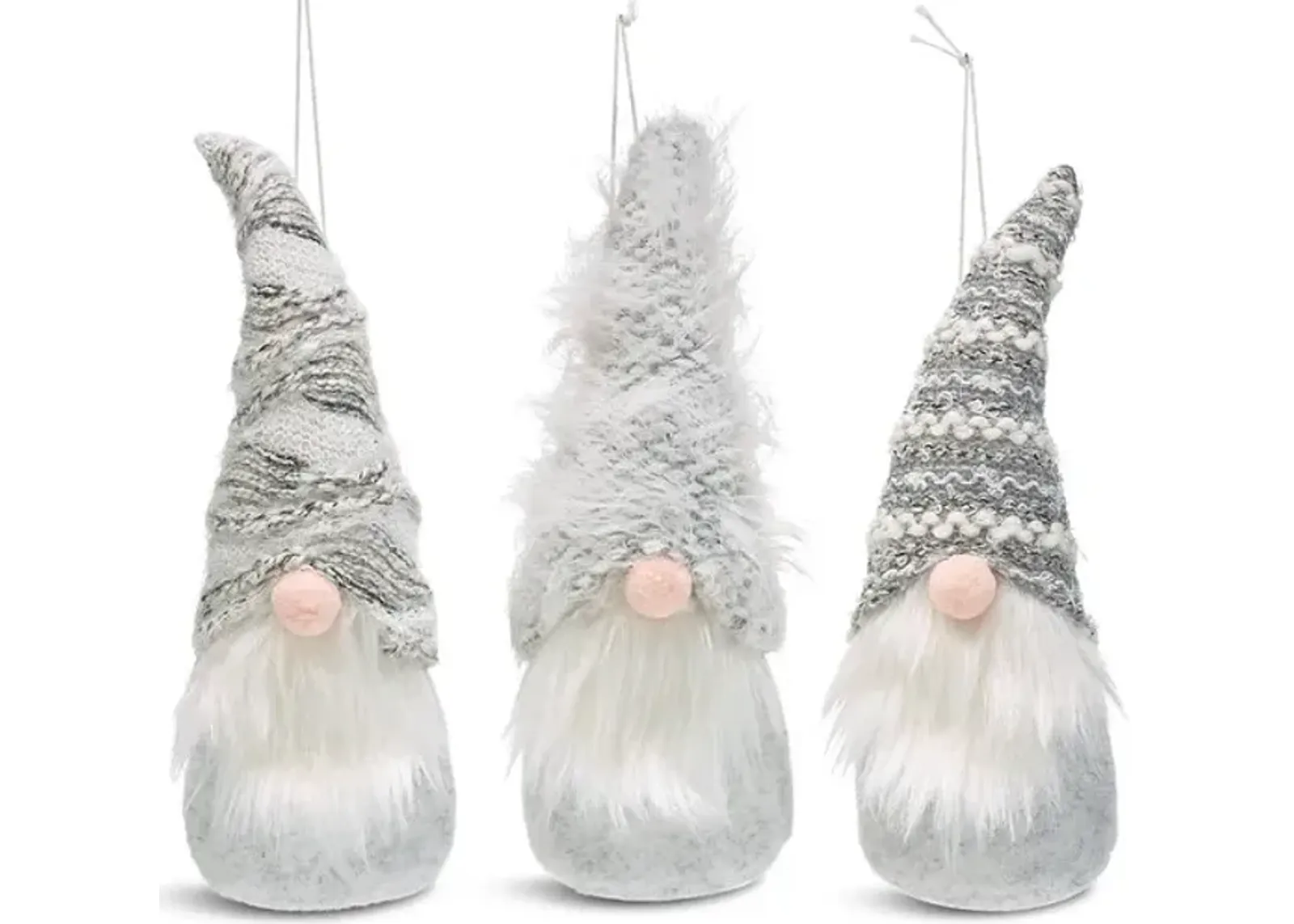 Assorted Grey Gnome Ornaments