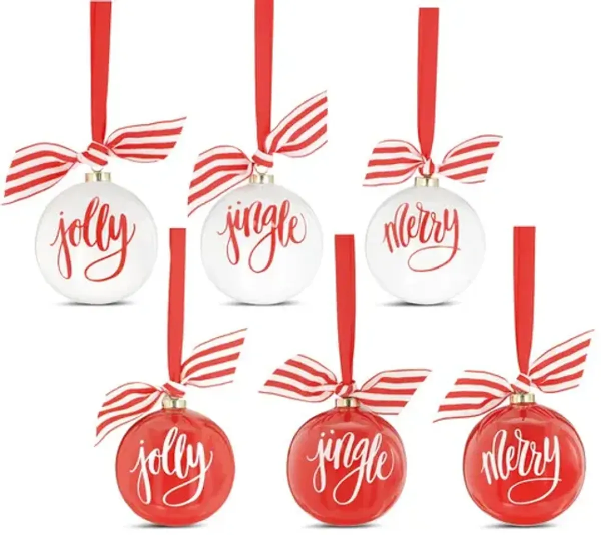 Assorted Red White Ornaments