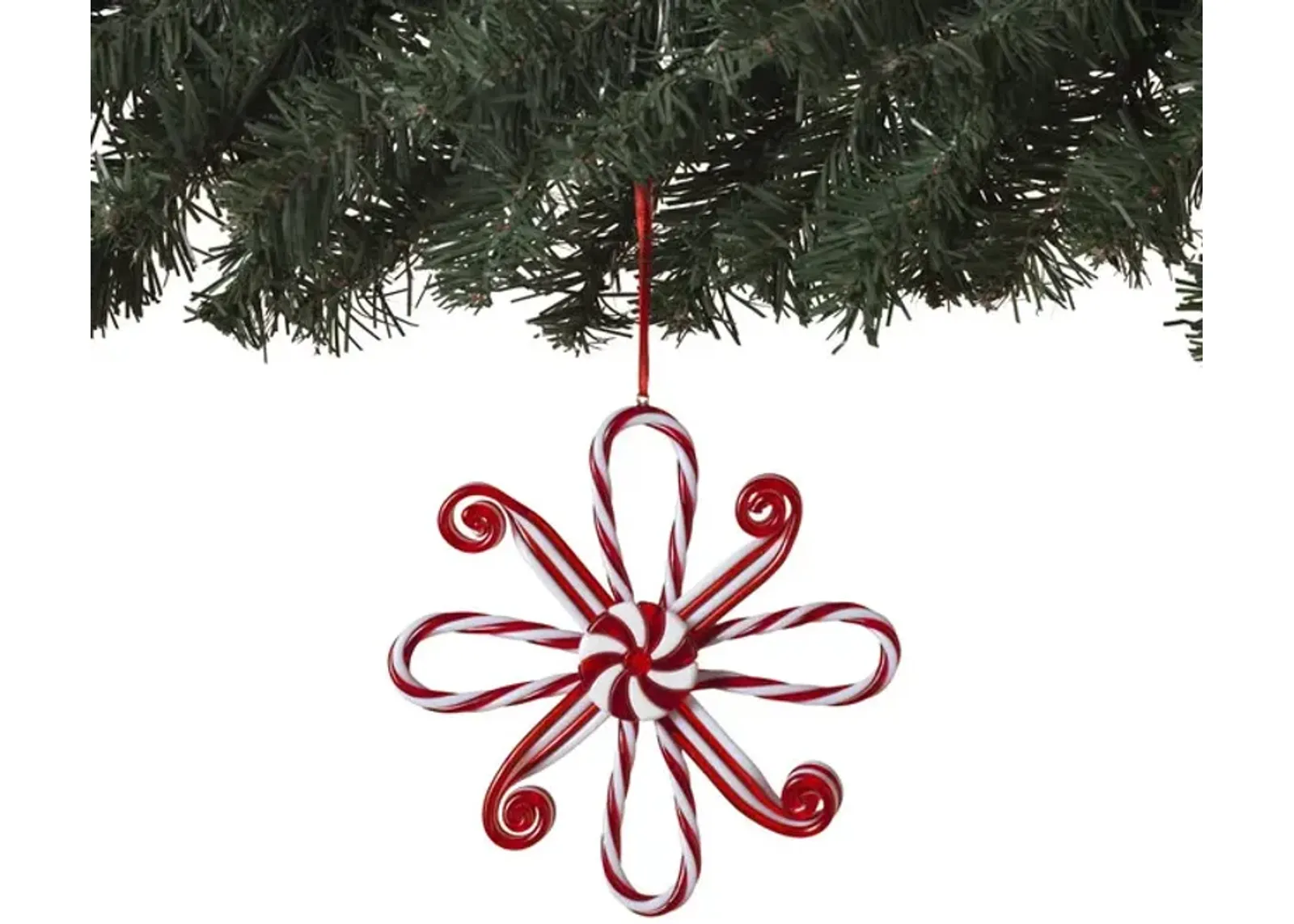 Candy Cane Snowflake Ornament