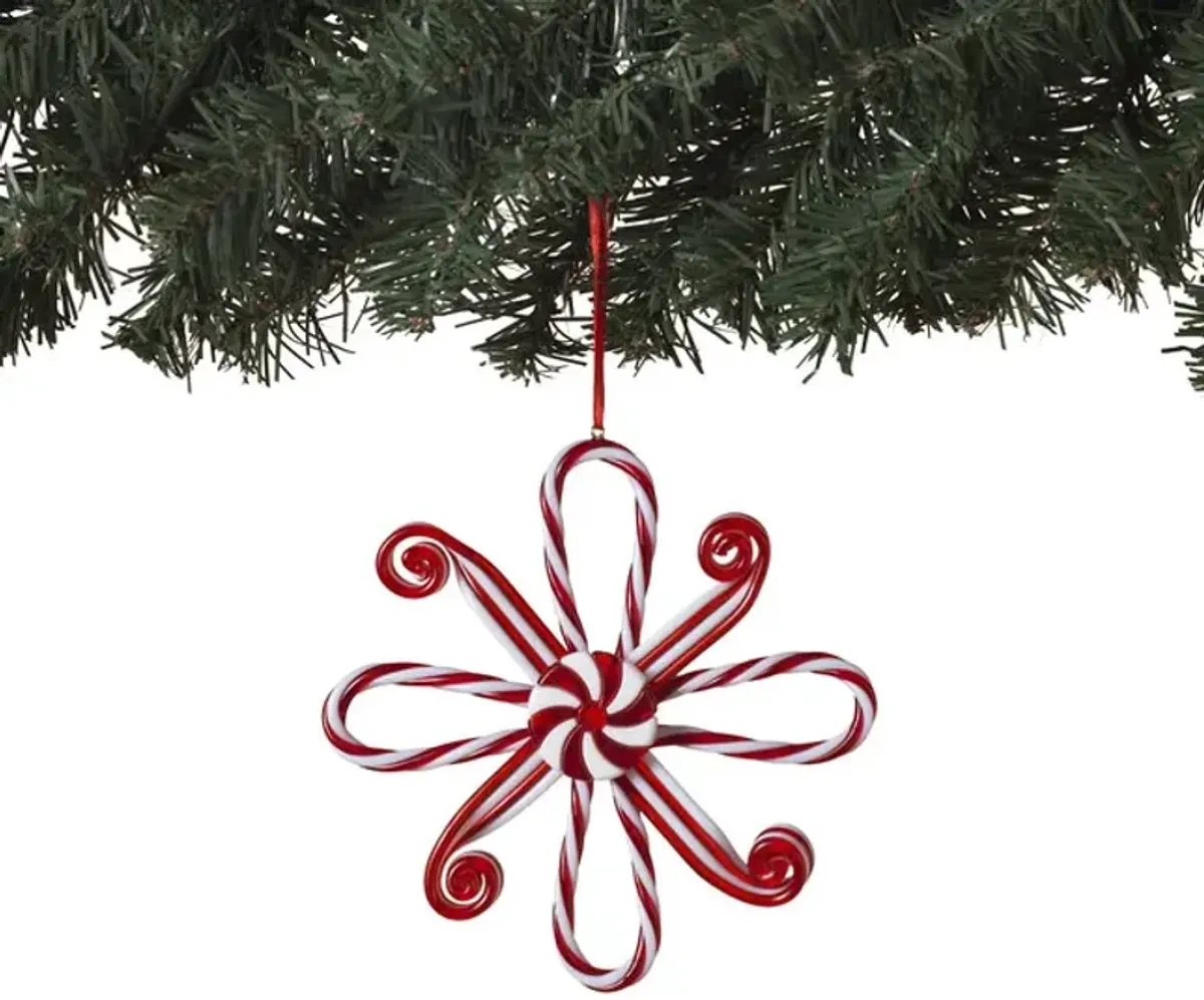 Candy Cane Snowflake Ornament