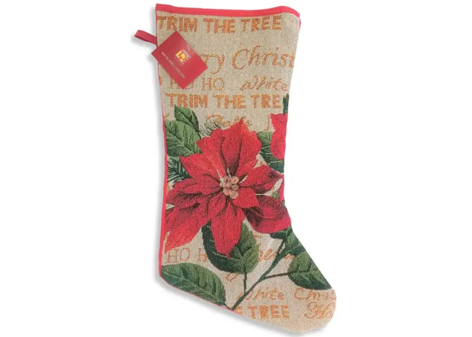 18  Poinsettia Stocking