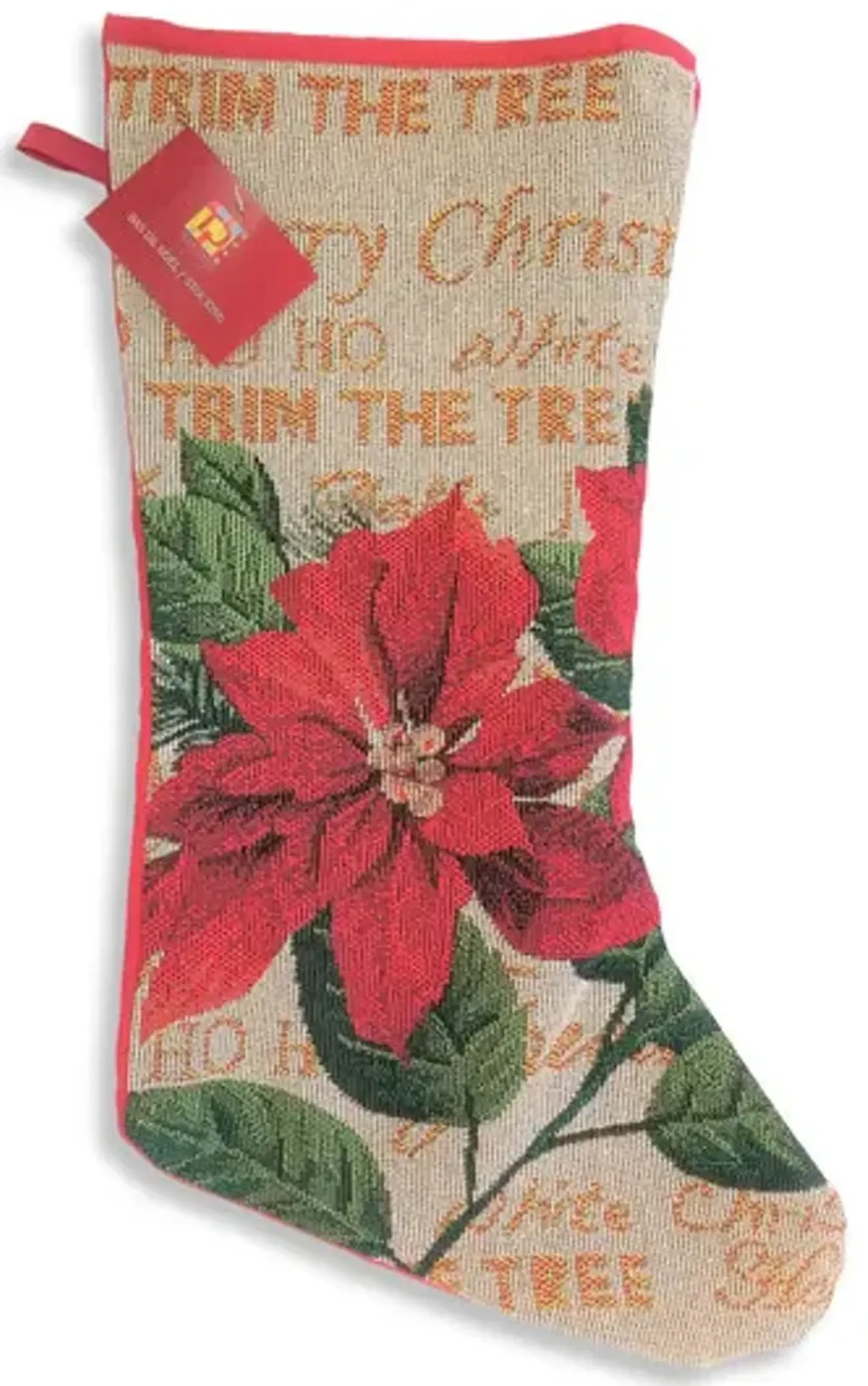 18  Poinsettia Stocking