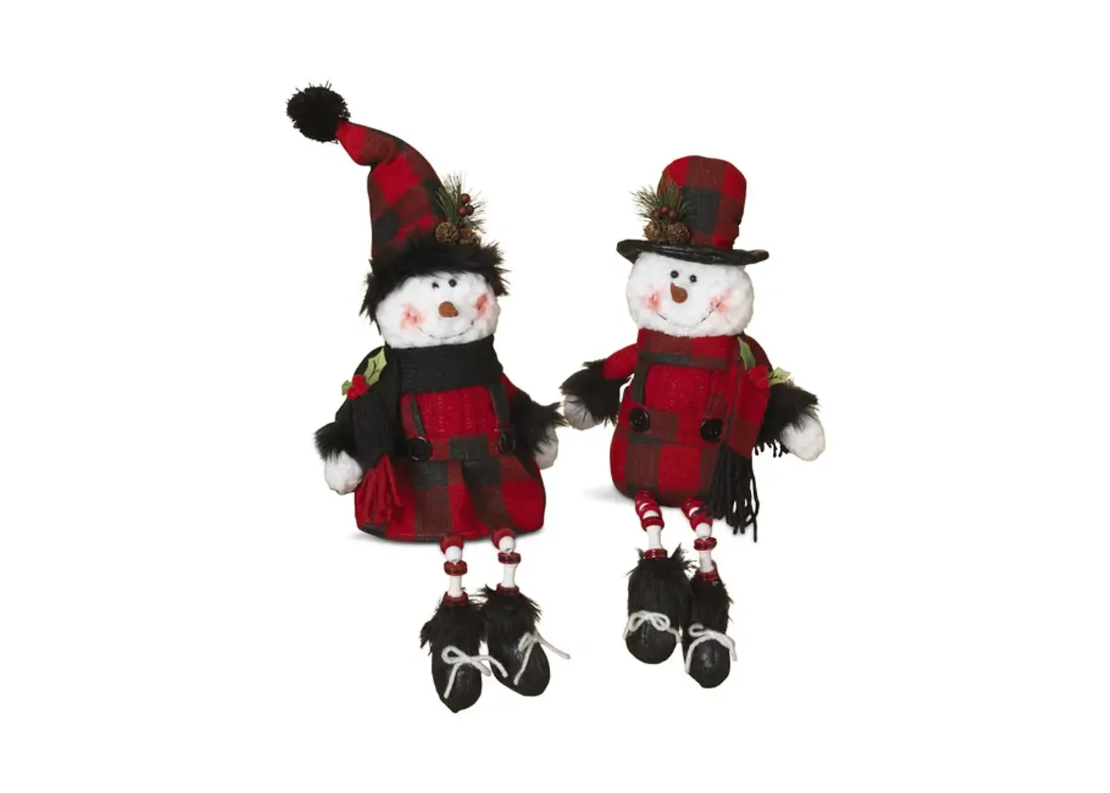 Buffalo Plaid Plush Snowman