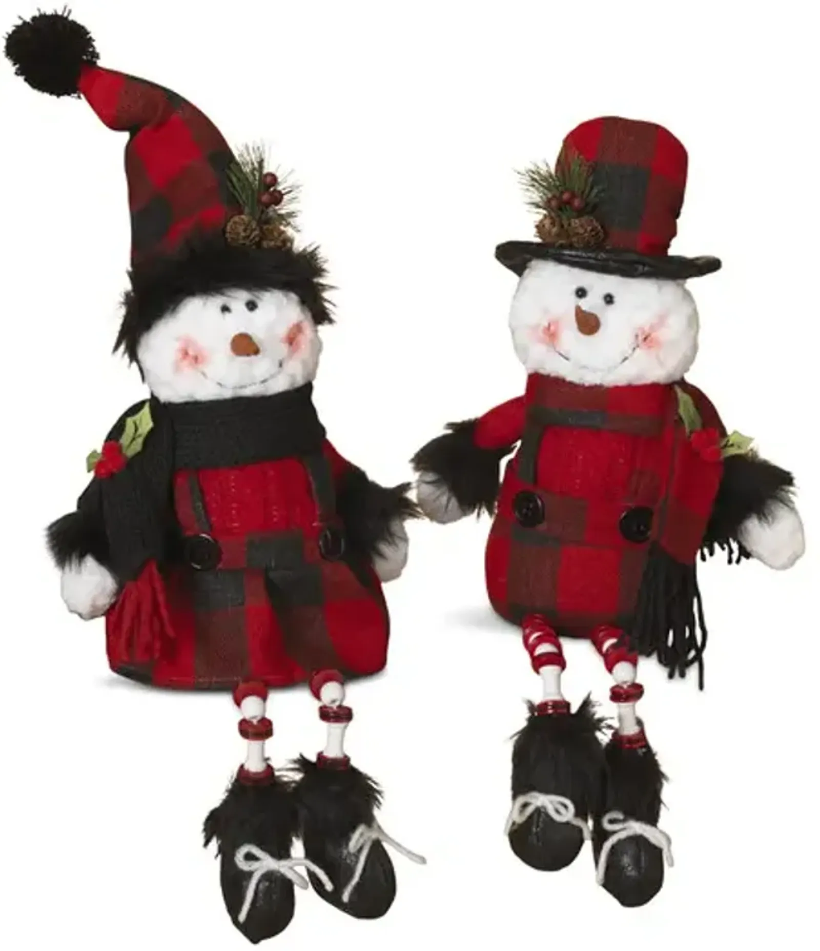 Buffalo Plaid Plush Snowman