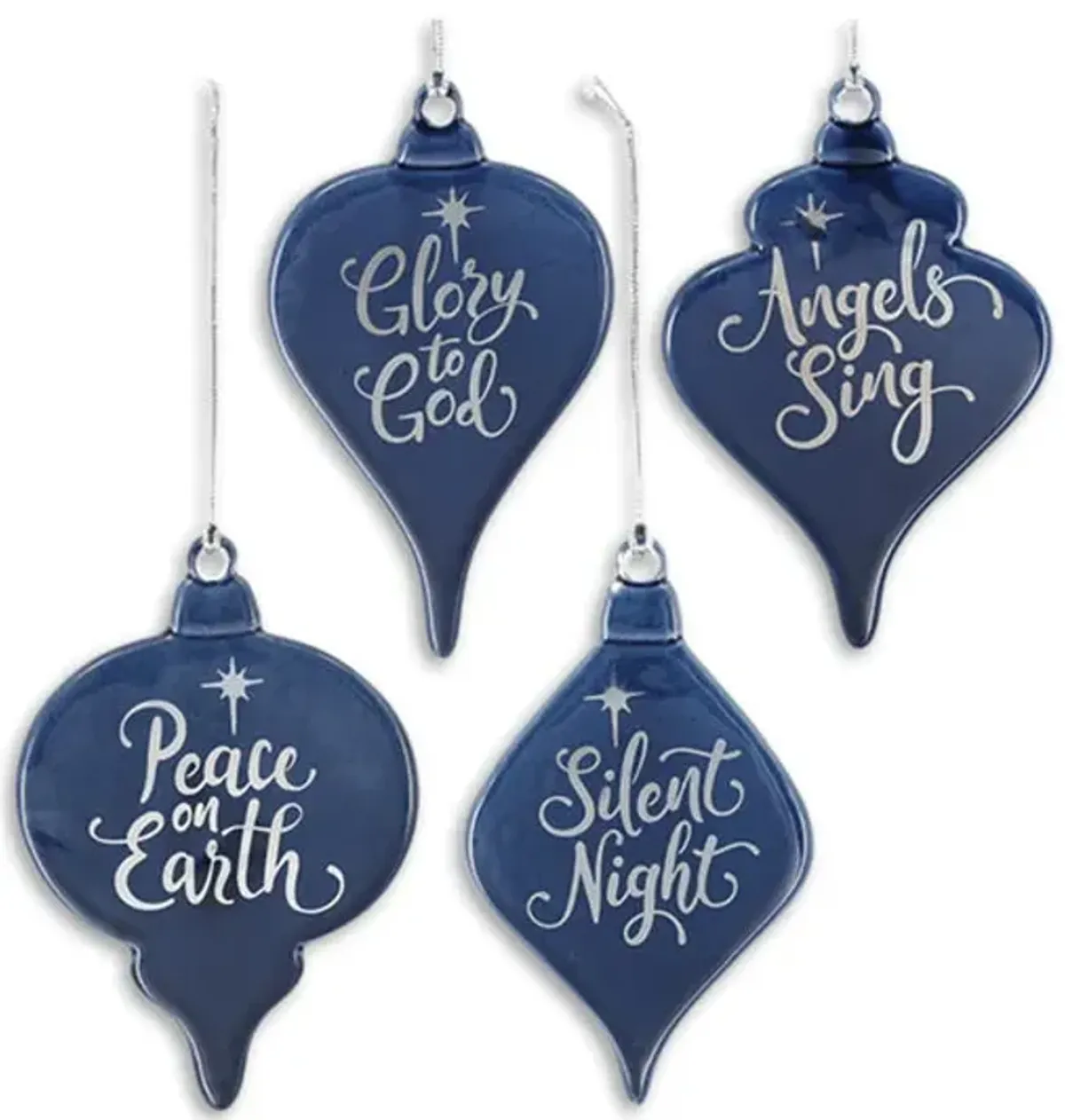 Blue Silver Ball Ornament