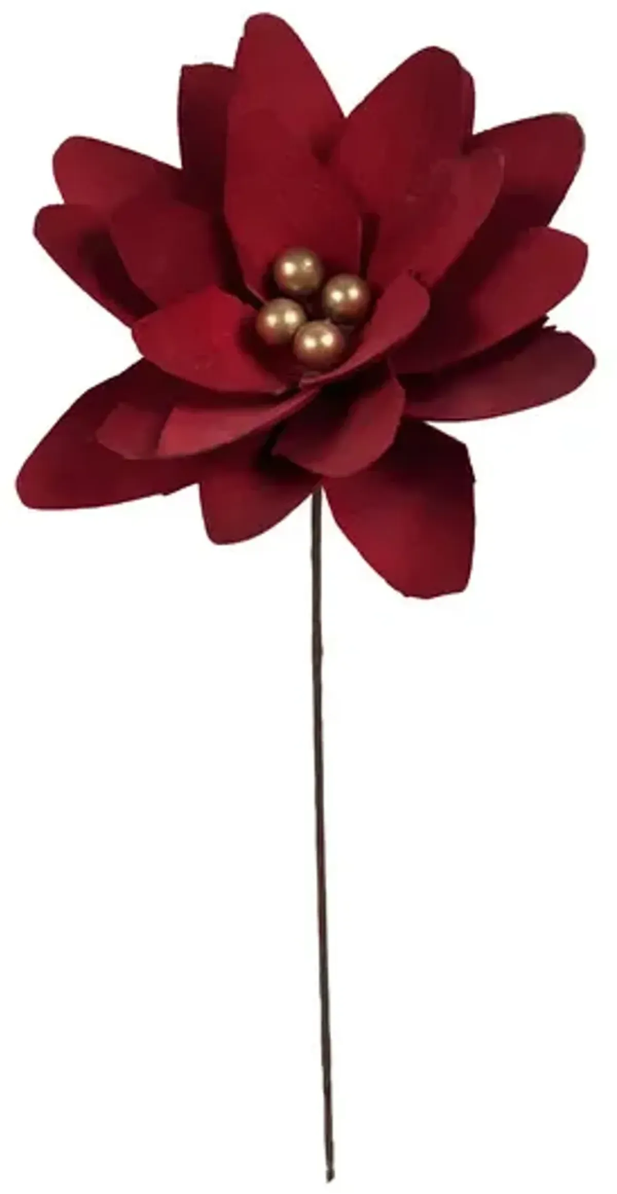 Poinsettia Stem - 15  Wooden Petals