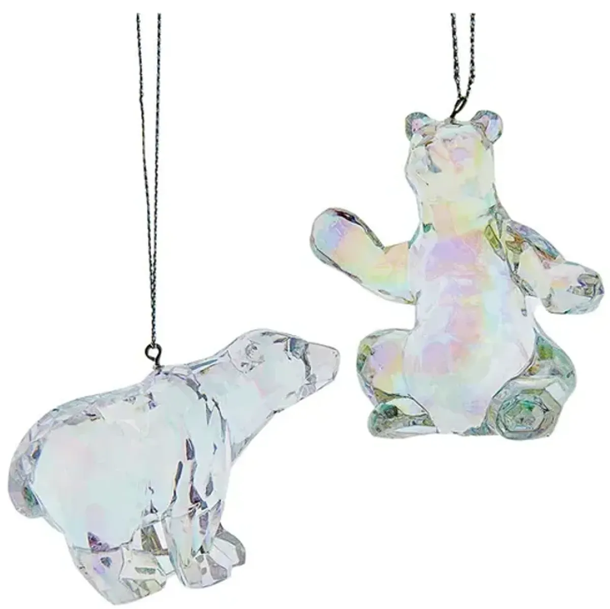 Assorted Opalescent Bear Ornaments
