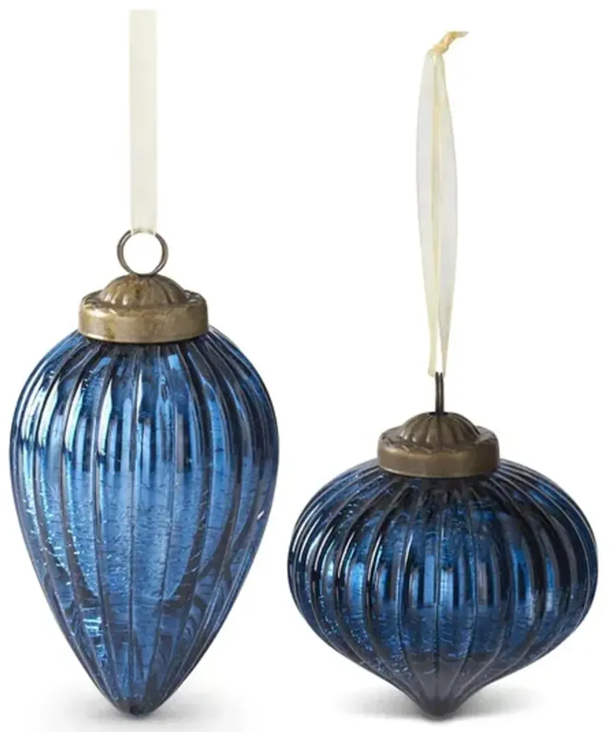 Assorted Blue Glass Ornaments