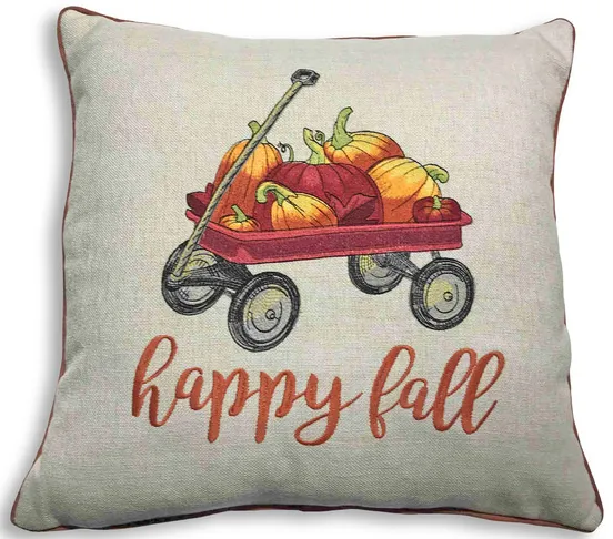 18  Happy Fall Wagon Pillow