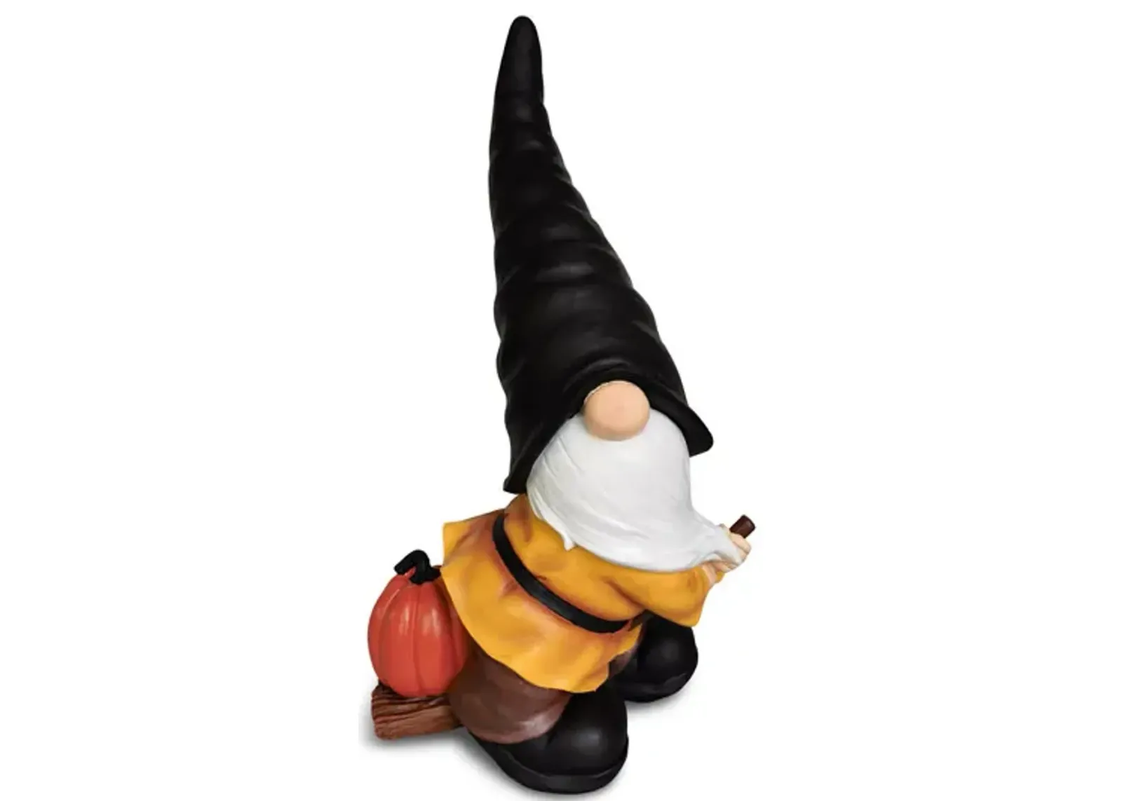 Gnome On Broom With Pumpkin - 22 