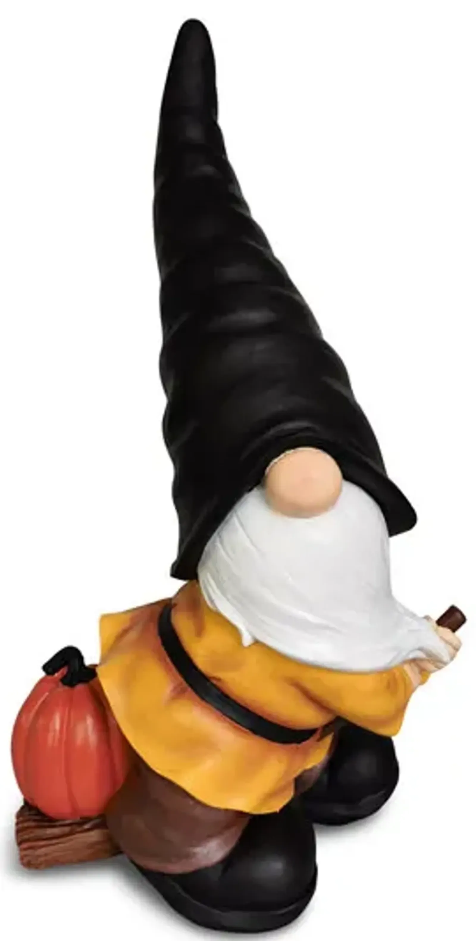 Gnome On Broom With Pumpkin - 22 