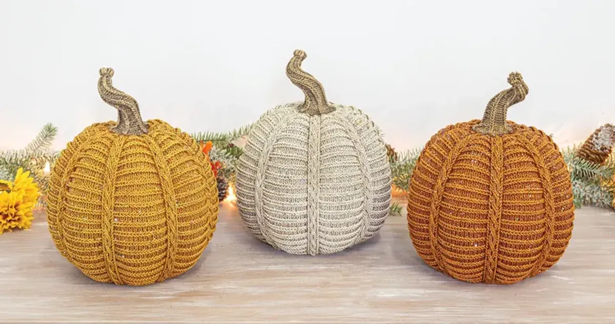 Assorted Glitter Weave Pumpkins