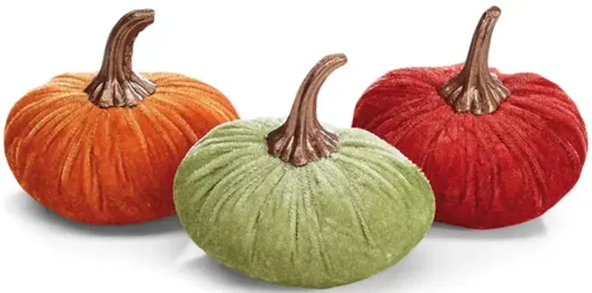 Assorted Small Velvet Pumpkins