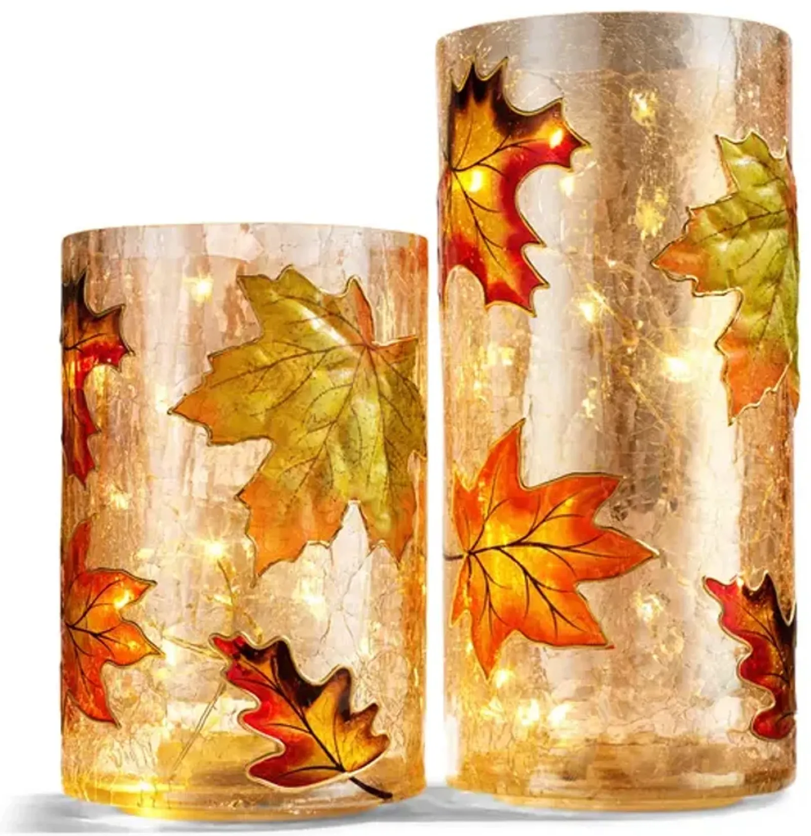 Fall Harvest Glass Cylinder 2pc Set