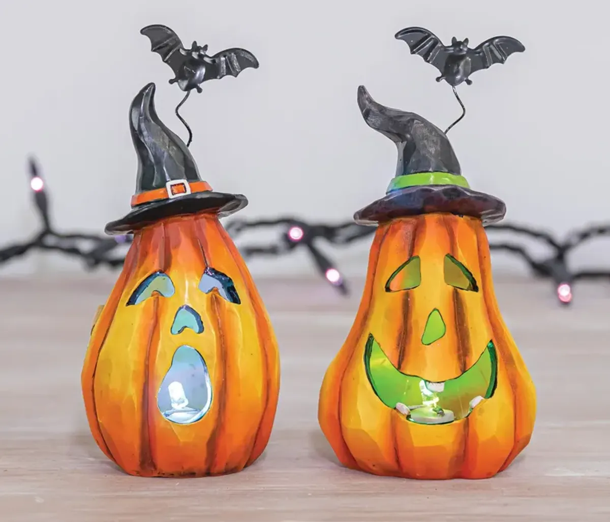 Assorted LED Pumpkins With Bats