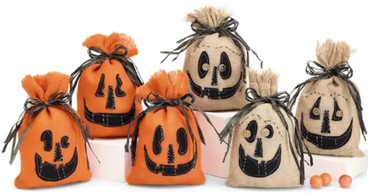 Assorted Burlap Jack-O-Lanterns