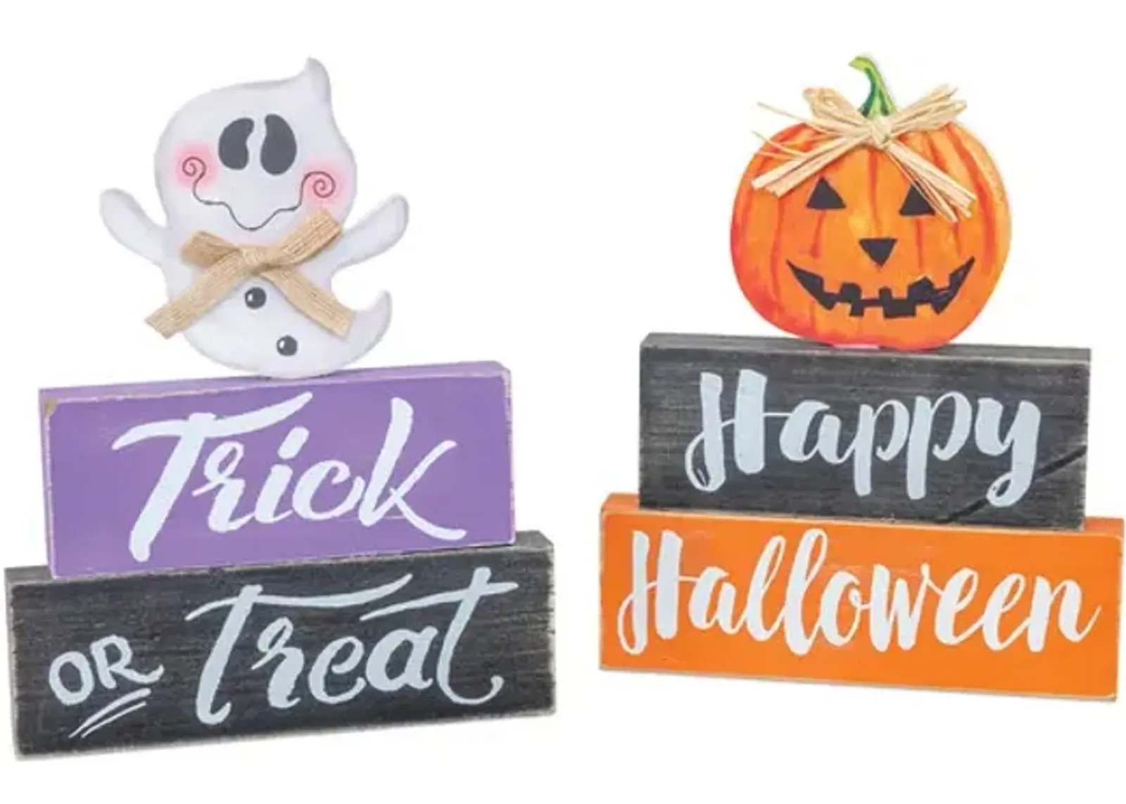  Ghost or Pumpkin Wooden Sign 