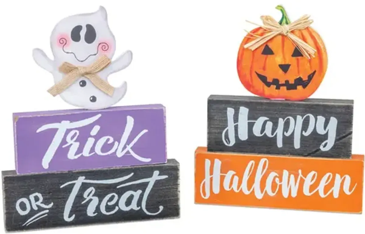  Ghost or Pumpkin Wooden Sign 