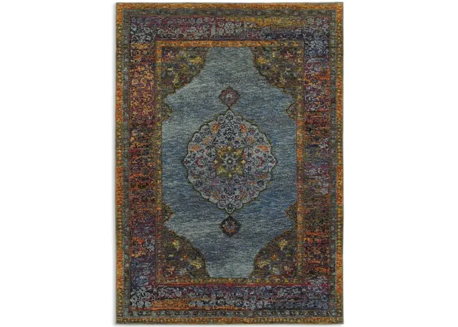 Andorra Blue Multi Area Rug - 1 10  X 3 2 