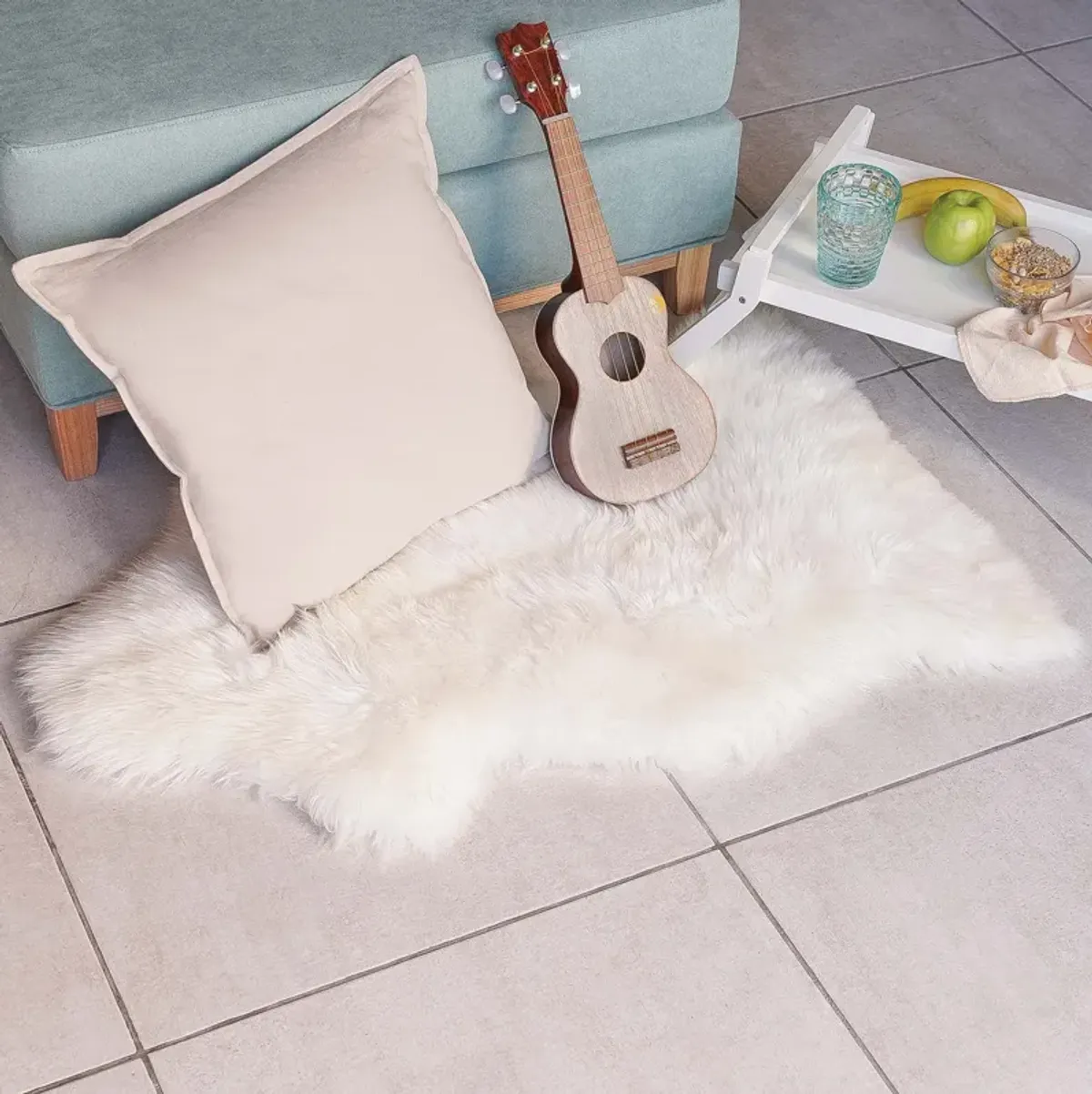 Single Sheepskin White Area Rug - 2 0  X 3 0 