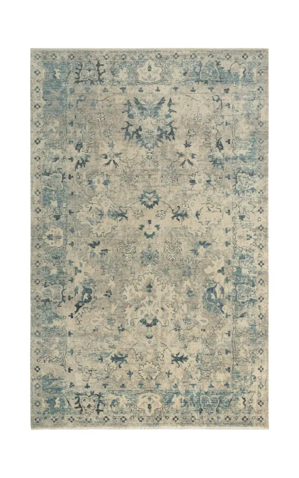 Platinum Beige Teal Area Rug - 2 0  X 3 0