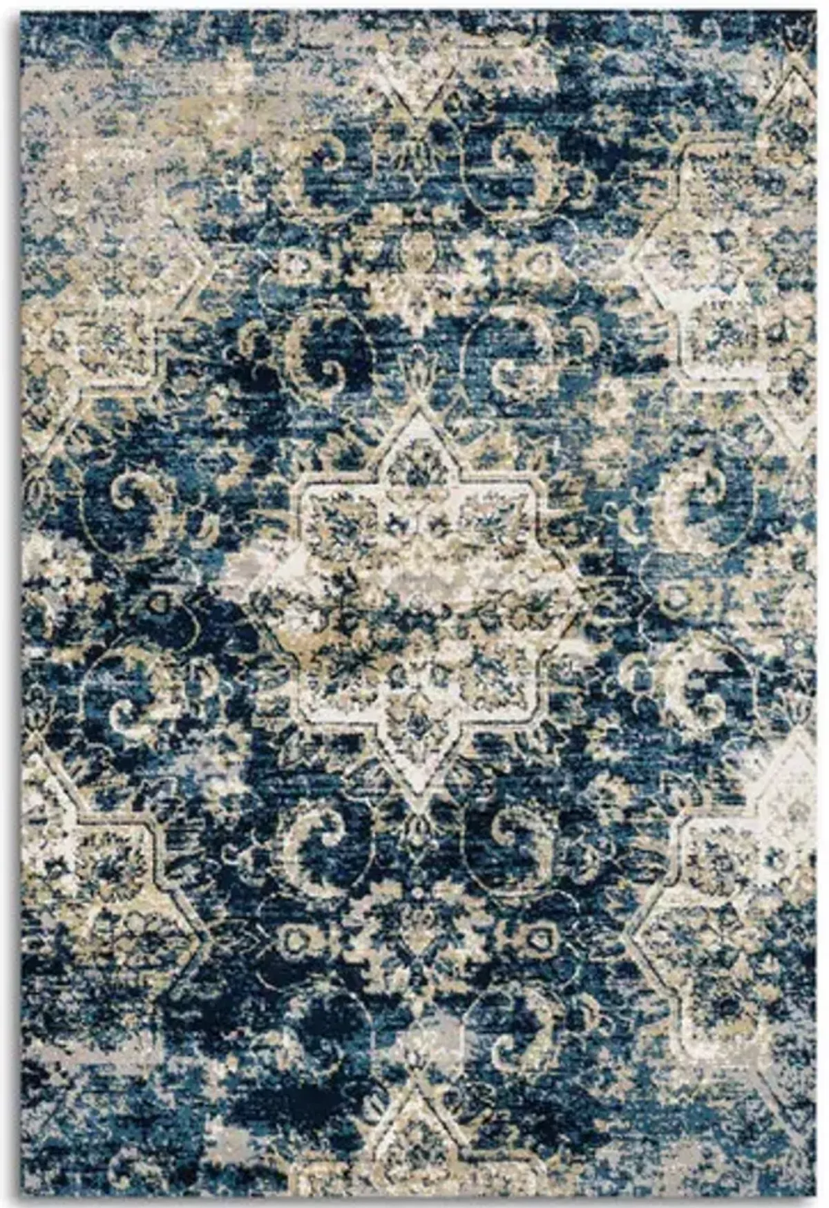 Torrance Navy Ivory Area Rug - 2 7  X 4 0 