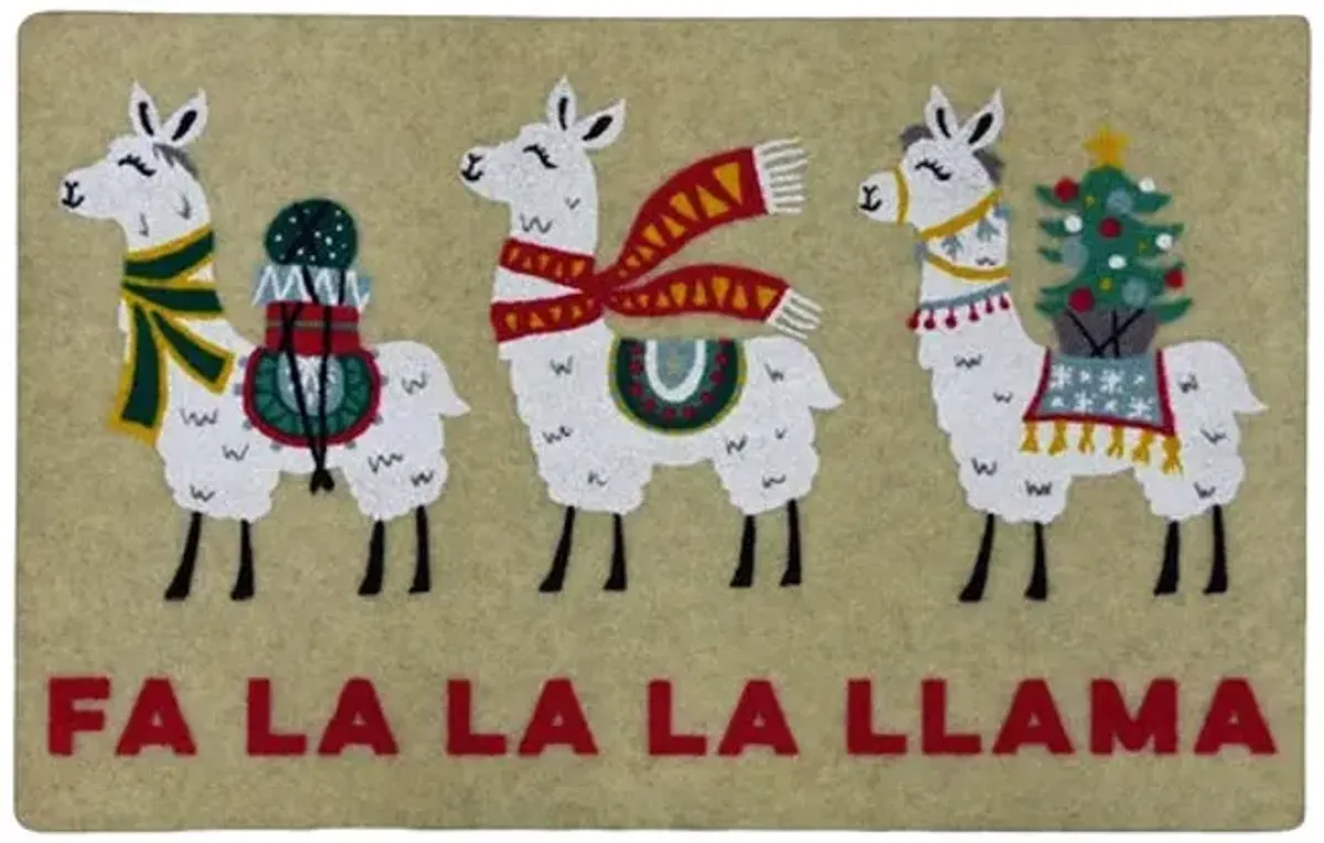 Holiday Llama Trio Rug