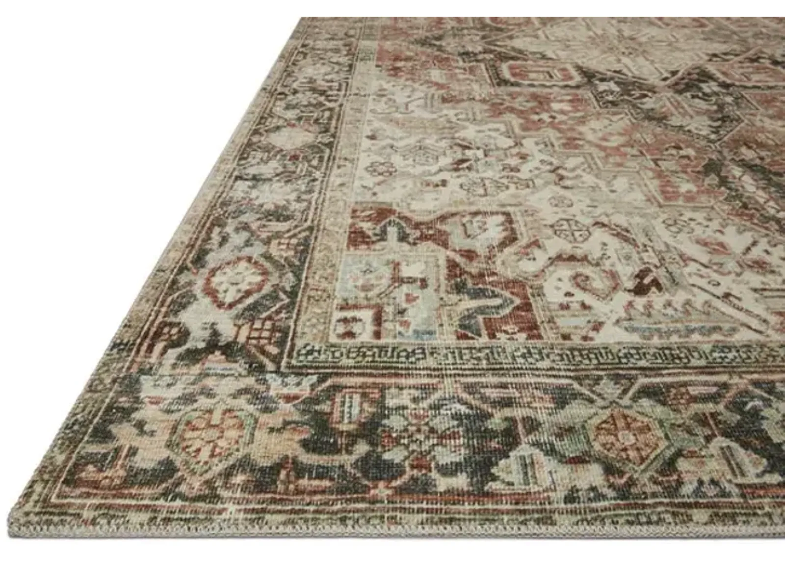 Magnolia Home Lenna Rust Charcoal Area Rug - 2 6  x 7 6  