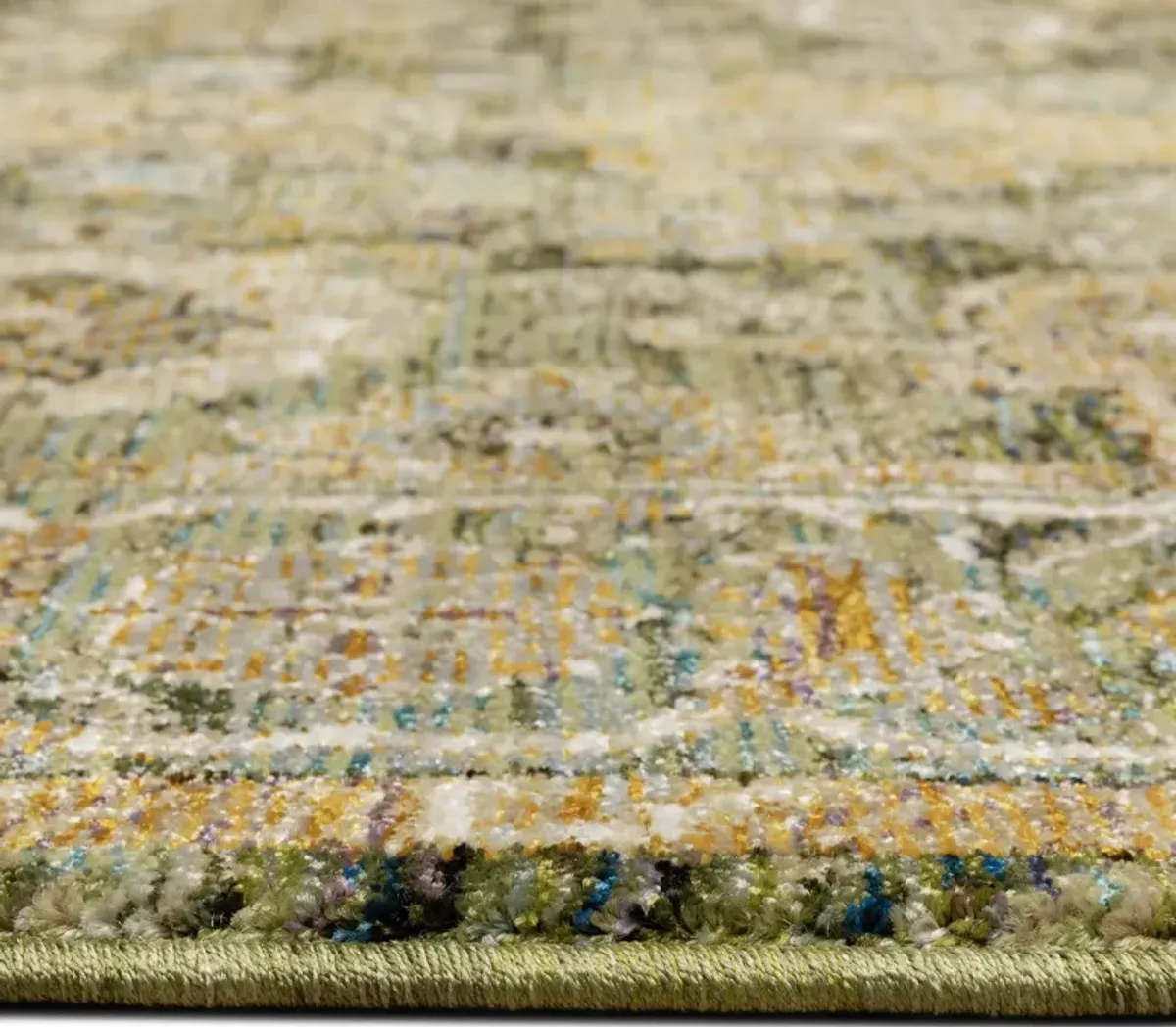 Andorra Green Gold Area Rug - 1 10  X 3 2 