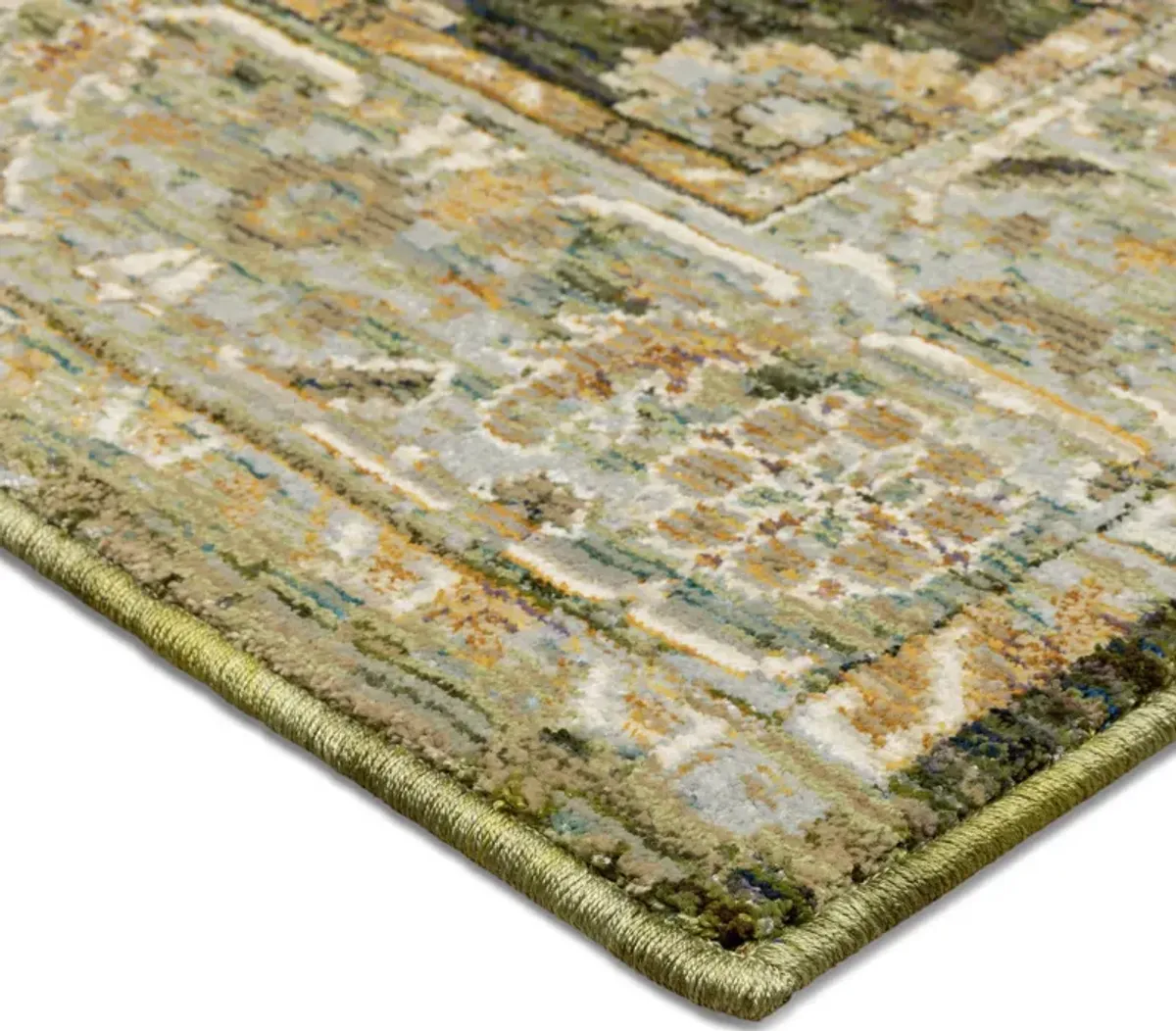 Andorra Green Gold Area Rug - 1 10  X 3 2 