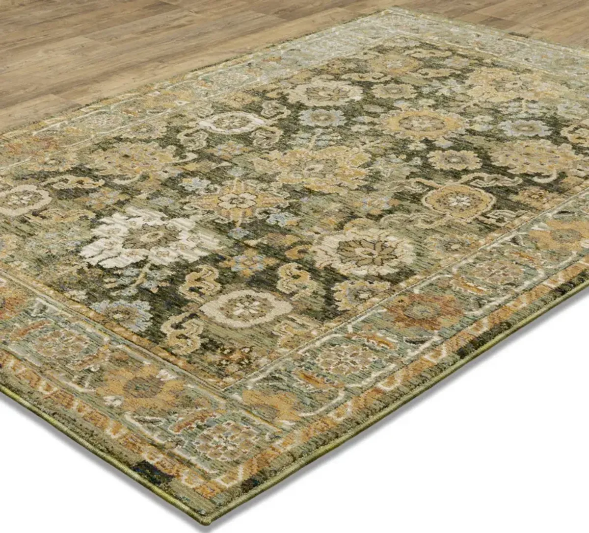 Andorra Green Gold Area Rug - 1 10  X 3 2 