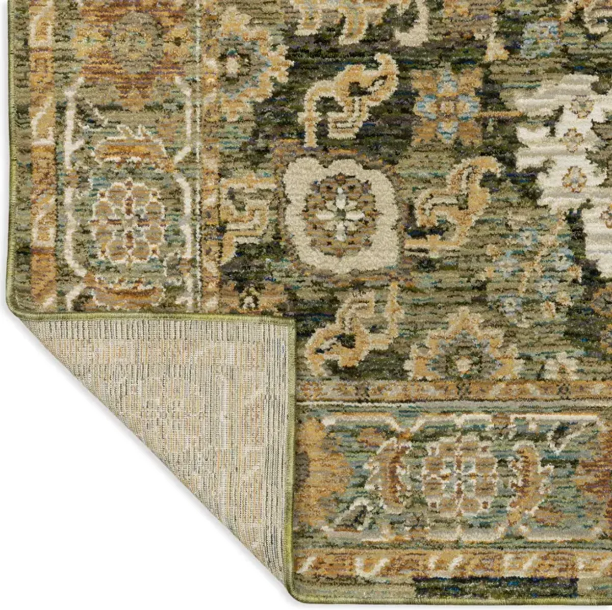 Andorra Green Gold Area Rug - 1 10  X 3 2 