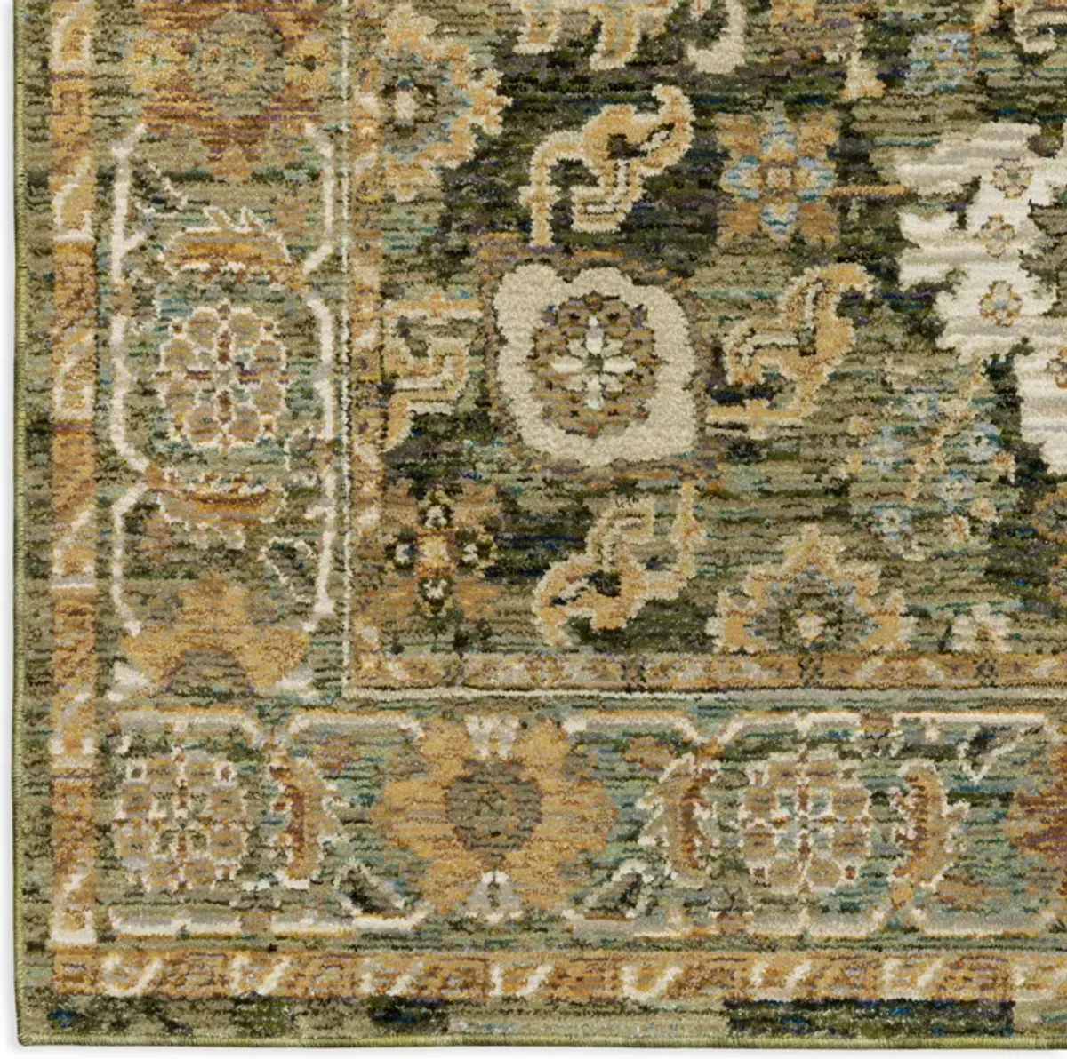 Andorra Green Gold Area Rug - 1 10  X 3 2 