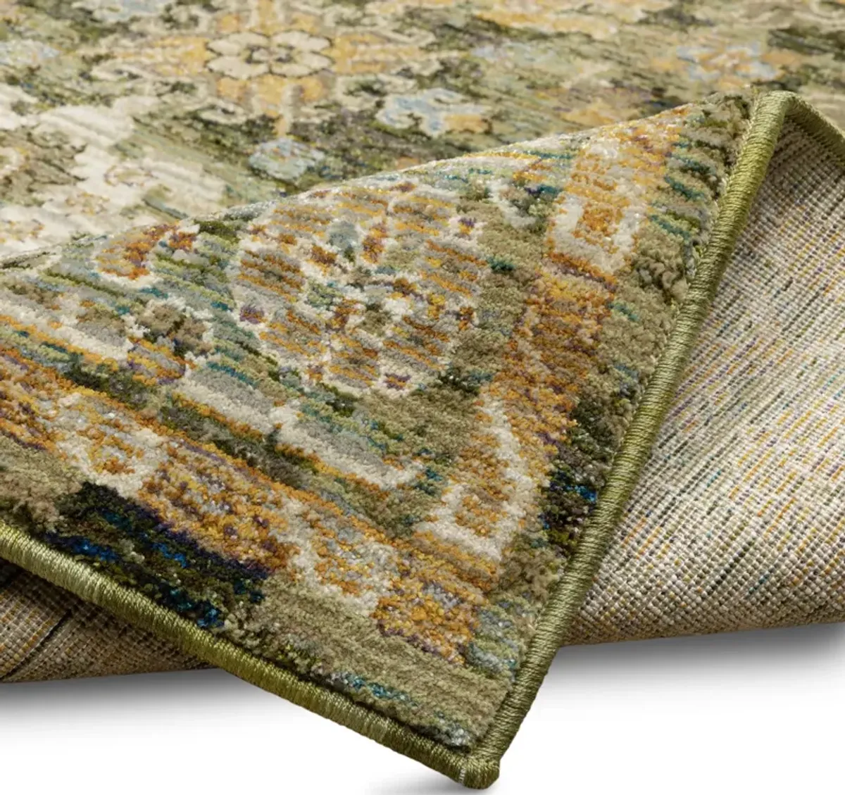 Andorra Green Gold Area Rug - 1 10  X 3 2 