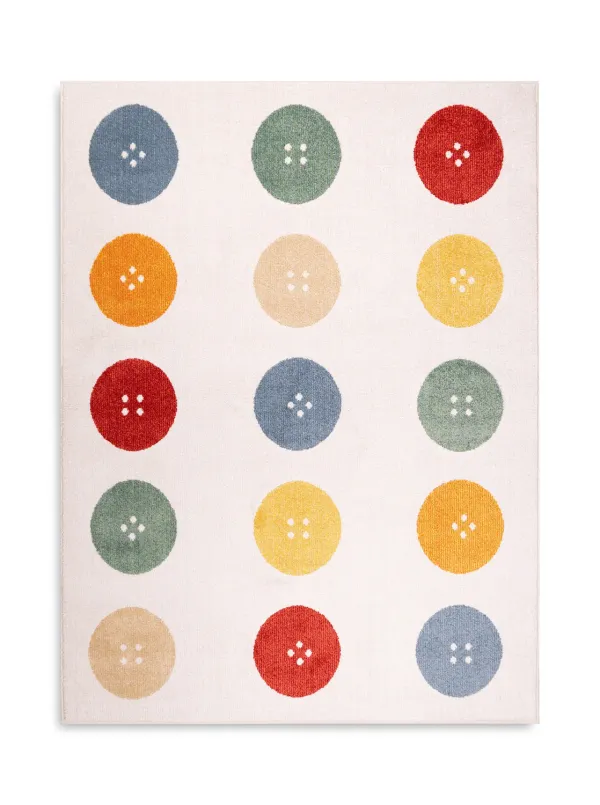 Buttons White Area Rug - 2 7  X 3 11 