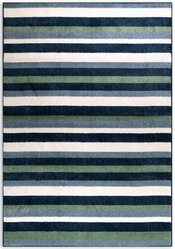 Canopy Stripe Blue - 2 7  x 3 11  Area Rug