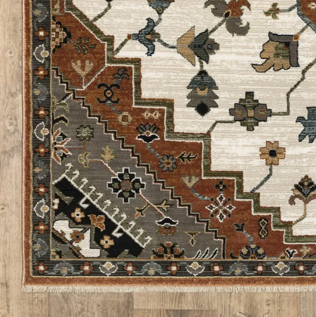 Keira Rust Ivory Area Rug - 3 3  X 5 0 