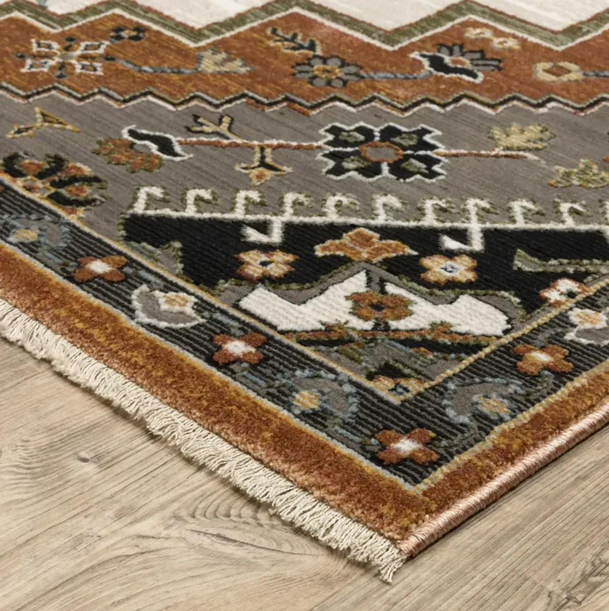 Keira Rust Ivory Area Rug - 3 3  X 5 0 