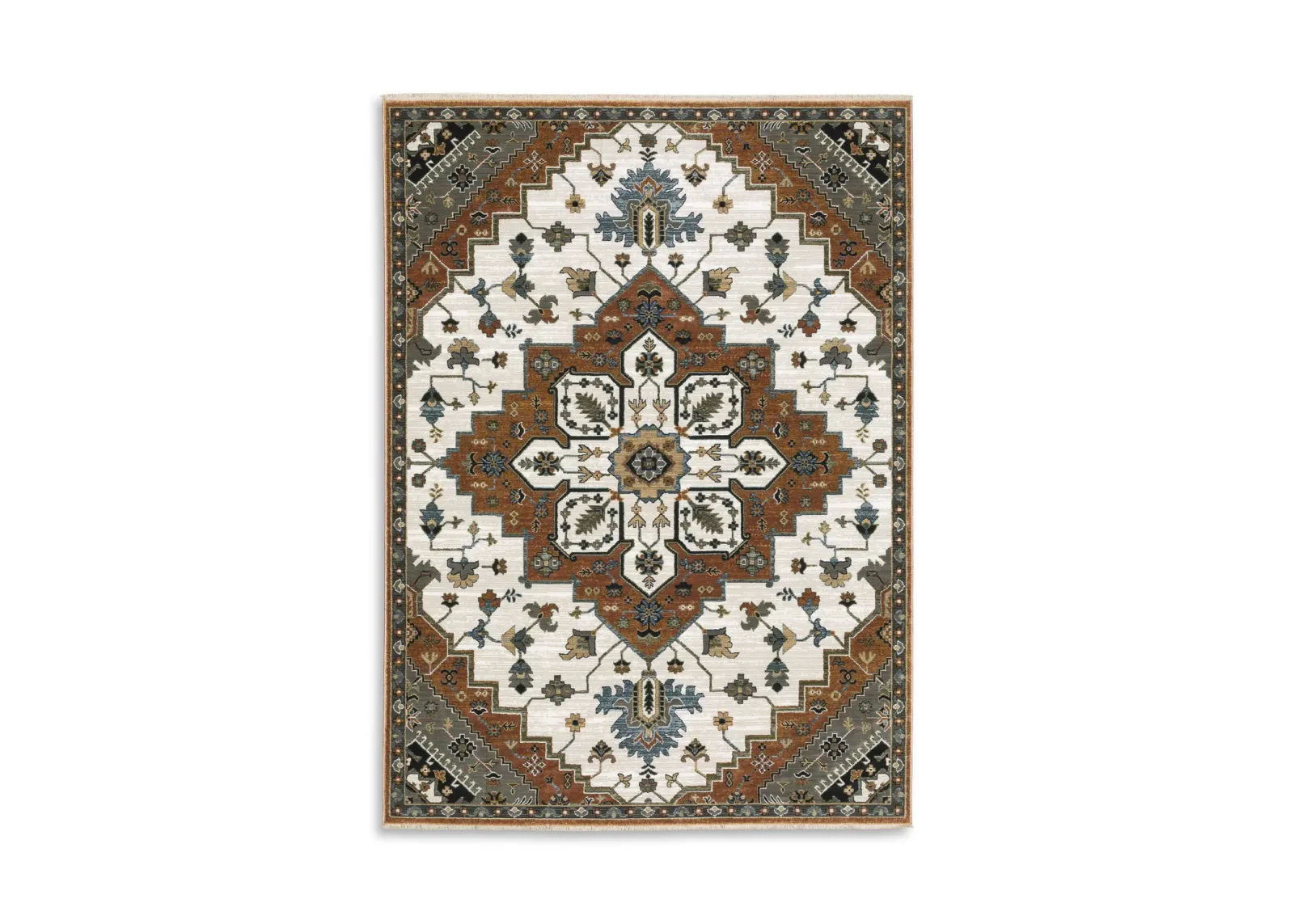 Keira Rust Ivory Area Rug - 3 3  X 5 0 